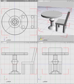 ３ＤＣＧ基礎、椅子とテーブル